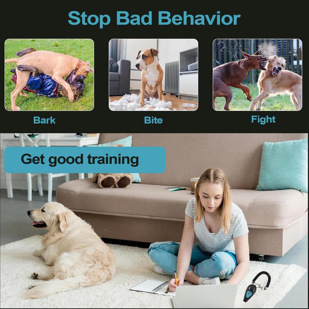 Clicker pentru dresaj de câini Antrenor de clicuri pentru pisici pentru animale de companie. Ajutor pentru diferite stiluri, curea de mână reglabilă, breloc cu sunet, respingător pentru câini, produs pentru animale de companie