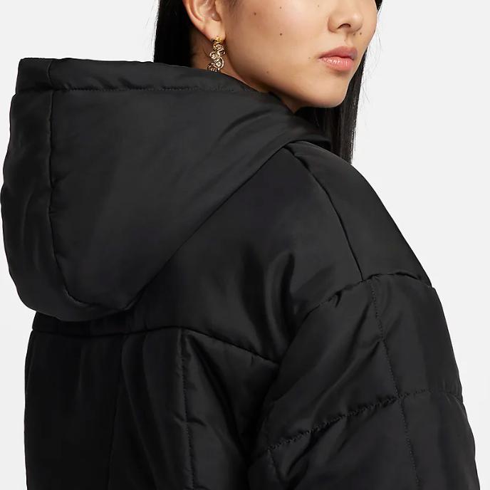 Nike Letter Print Loose Zip Long Sleeve Jacket Women Jackets Black FB7673-010