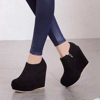 2025 Autumn Winter New Stylish Women Ankle Boots Sexy Platform Round Toe Wedges Boots Woman Ankle Boots Plus Size