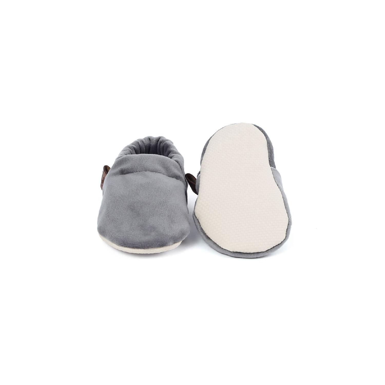 

Бархатные детские пинетки антрацитового цвета 16