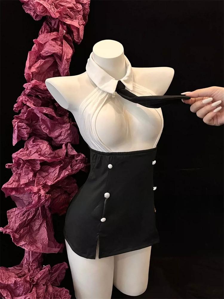 Sexy Lolita Maid Uniform Babydoll Dress Role Play Women Lace Underwear Costumes Loop Mi Hero Academia Naughty Lingerie