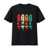 Heavy Vintage Electric Guitar T Shirt 180gsm Red Orange Turquoise Print Classic Rock Band Style Vintage Crew Neck