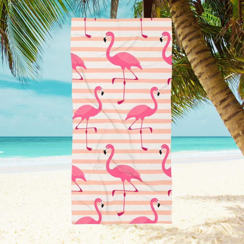 Flamingo Microfiber Beach Towel Quick Dry Lightweight Oversized Absorbent Towel for Vacation Camping Po Ideal Gift for Family