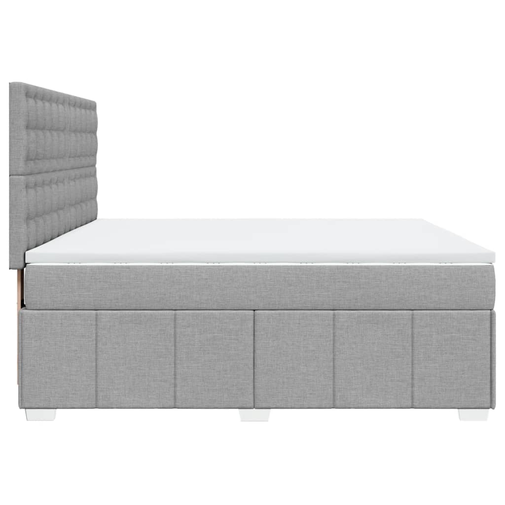 Vidaxl Letto Continentale Con Materasso, Grigio Chiaro, Tessuto, 180X200Cm