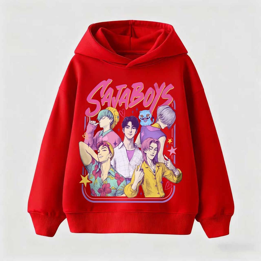 KPop Dämonenjäger Huntrix Kapuzenpullover Kinder Kapuzensweatshirt Baby Mädchen Pullover Kapuzenpullover Jungen Mode Kinderbekleidung