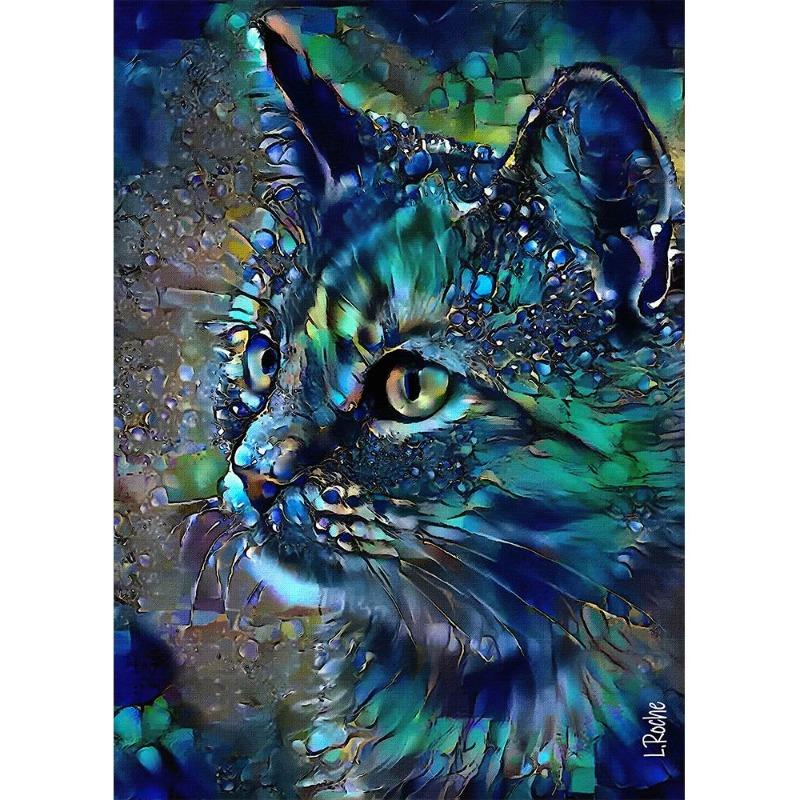 Canvas painting, wall painting, abstract watercolor posters with cats, cute animals, oil painting with a print for the modern house,
