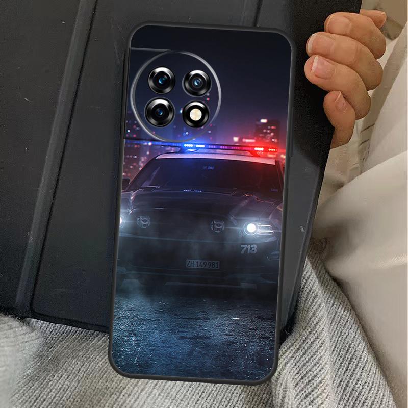 Police Car Case For OnePlus 13T 10T 8T 10R 12R 13R 15 13 12 11 10 9 Nord CE 5 2 3 4 Lite N20 N30 Cover