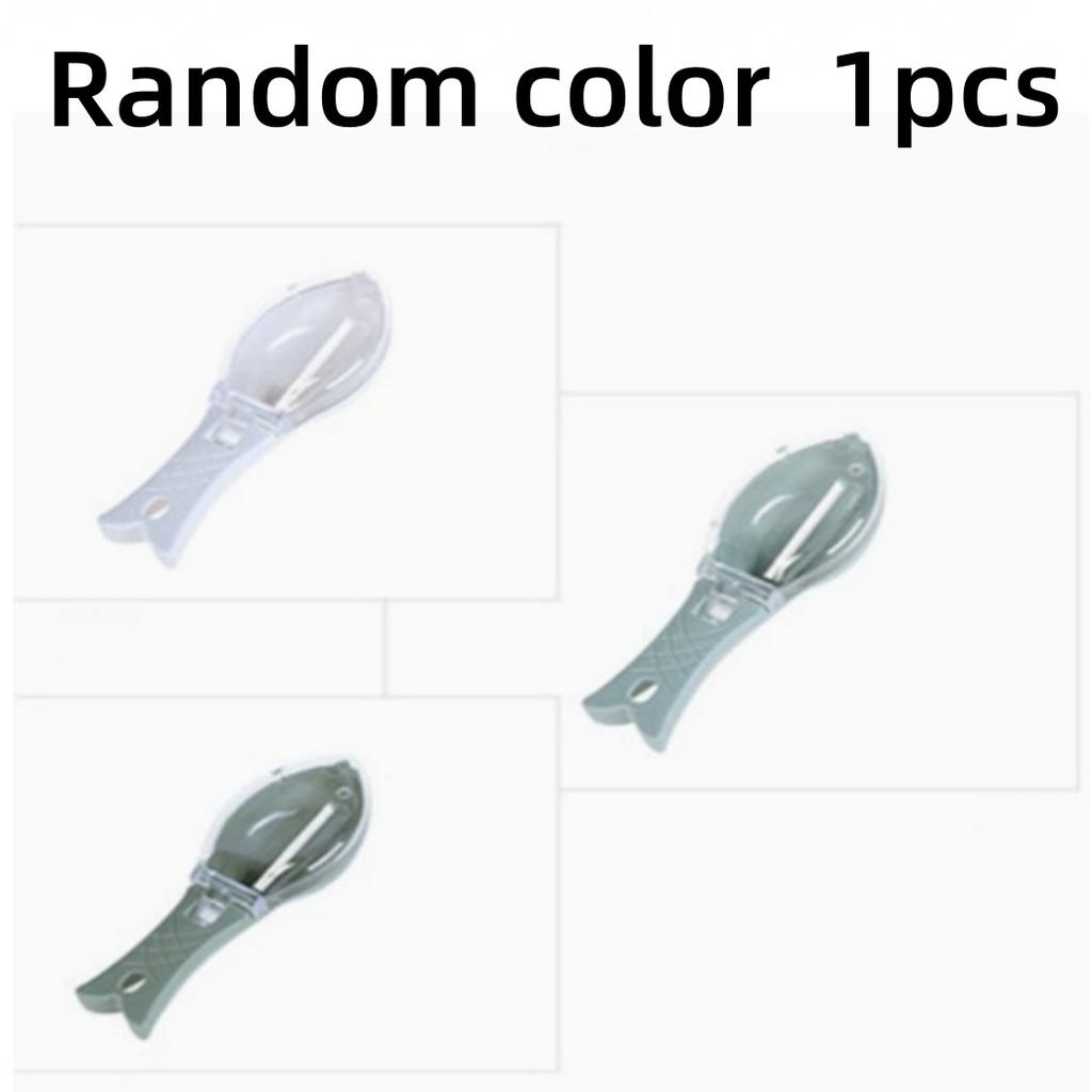 Fast Remove Fish Scales Scraper Plastic with Covered Fish Scale Planer Manual Scale Brush Easy Clean Home Kitchen Cooking Tool