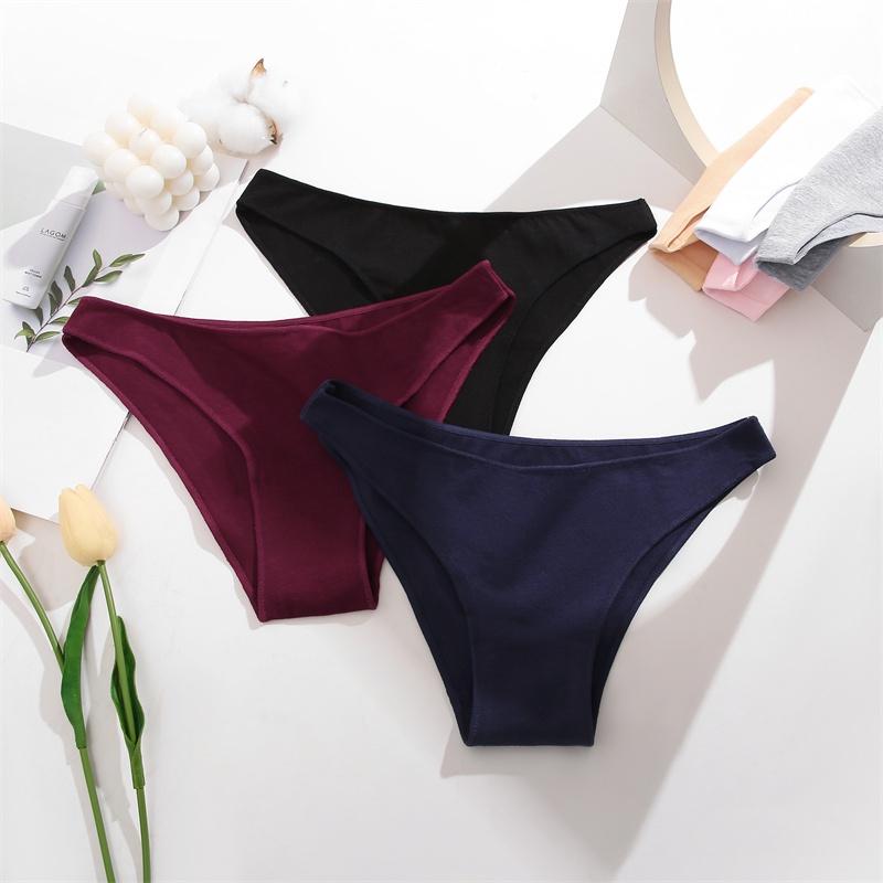 Women's Cotton Briefs In Solid Colors, Sizes M-XXL, High Comfort Fit