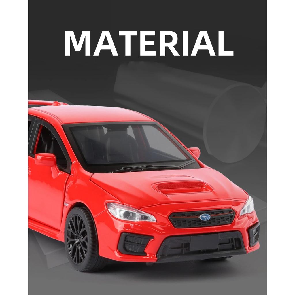 1/30 Subaru STI WRX Alloy Car Model Sound and Light Pull Back Children's Toy Collectibles Birthday Gift