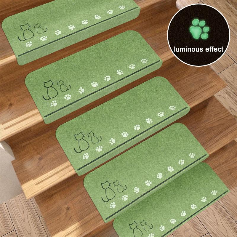

1 шт. ПВХ Самоклеящийся коврик с надежным сцеплением, безопасный для дома, декоративный в японском стиле, противоскользящий, самоклеящийся, без клея, 55x22 см зелёный