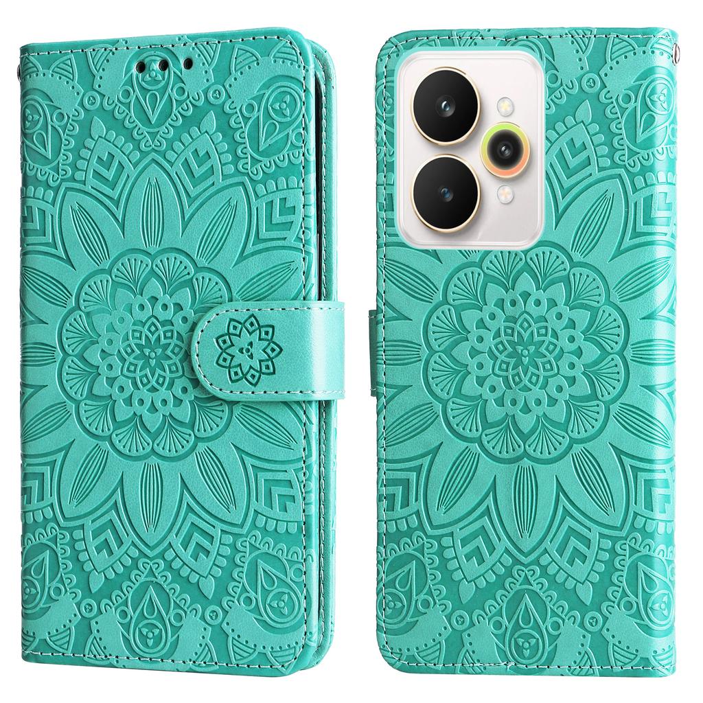 For Realme 15 Pro 5G/Realme 15 5G Case Sunflower Imprint Leather Wallet Phone Cover