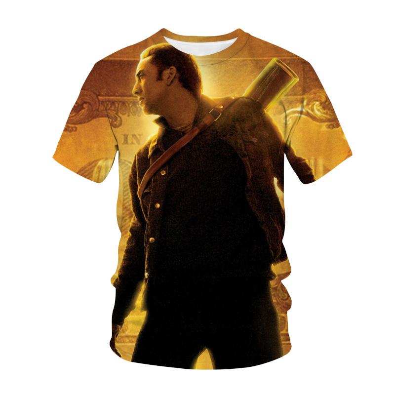 Attore Pop Nicolas Cage T-shirt Stampata 3D Divertente Tendenza Girocollo Manica Corta Top Moda Estiva Personalità Maschile Tendenza Streetwear