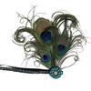 1920s Green Rhinestone Feather Hair Clip for Women's Cocktail Party Wedding