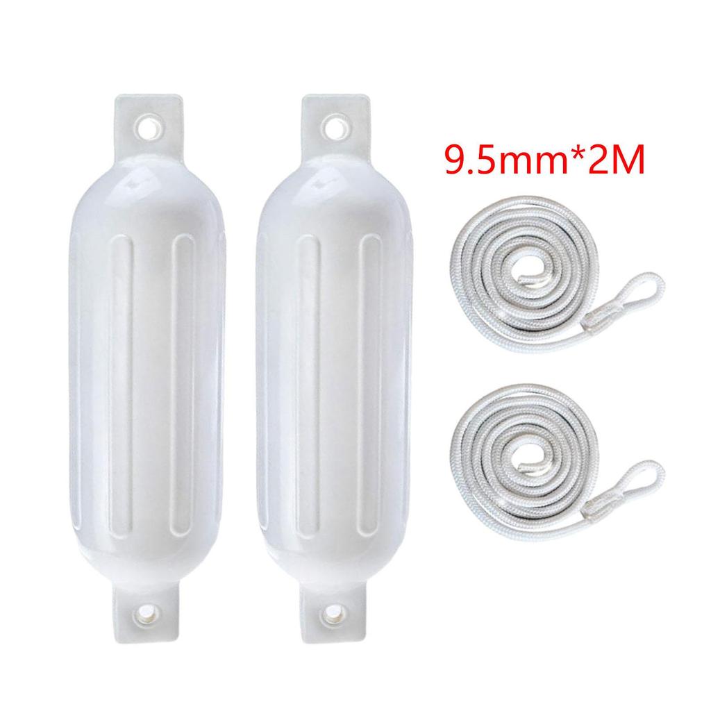 2pcs Boat Fenders Boat Bumper 9.5mm x 2m Ropes Easy to Install PVC G1 Anti