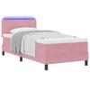 LED Upholstered Bed with LED Light Strips Pink 100 X 200 Cm Velvet