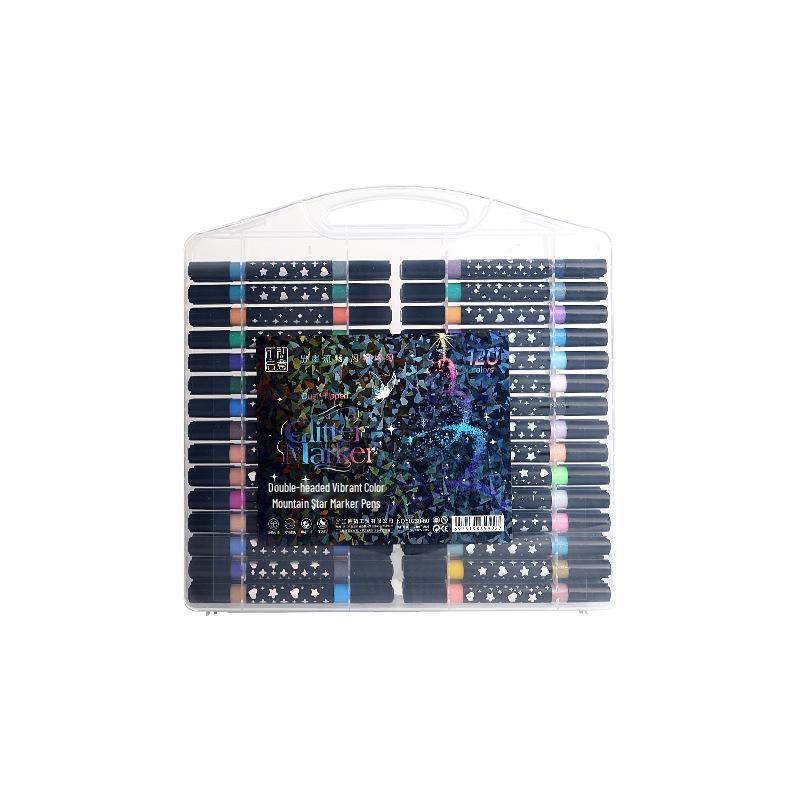 Dual-Tip Glitter Acrylic Marker for Kids - Soft Tip, Double Color, Ideal for Children's Art and Coloring Projects