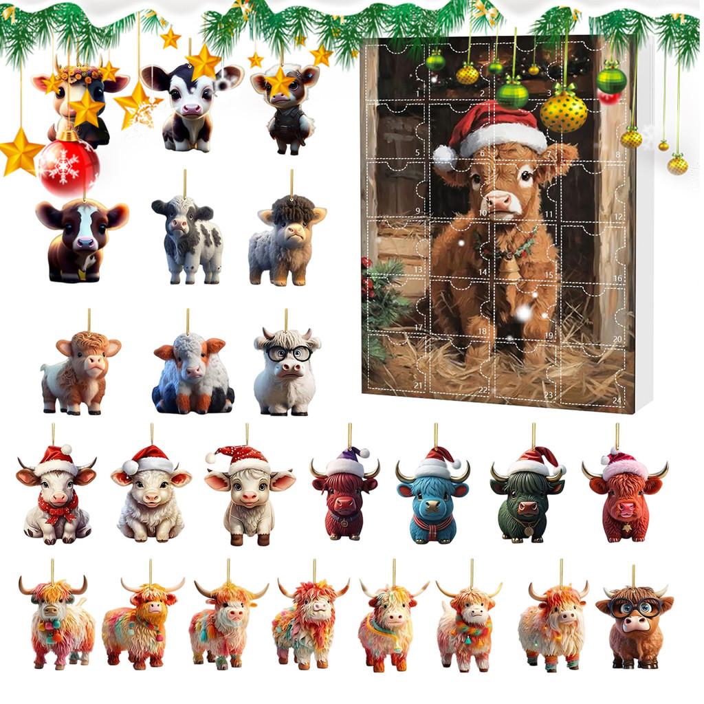 Weihnachts-Blindbox Mit Yak-Tier Acryl-Dekorationen Für Feiertagsbaum-Hänger Und Party-Geschenke