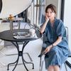 New Korean Style Summer Short Sleeve Denim Dress Women Loose Shirt Dress Single Breasted