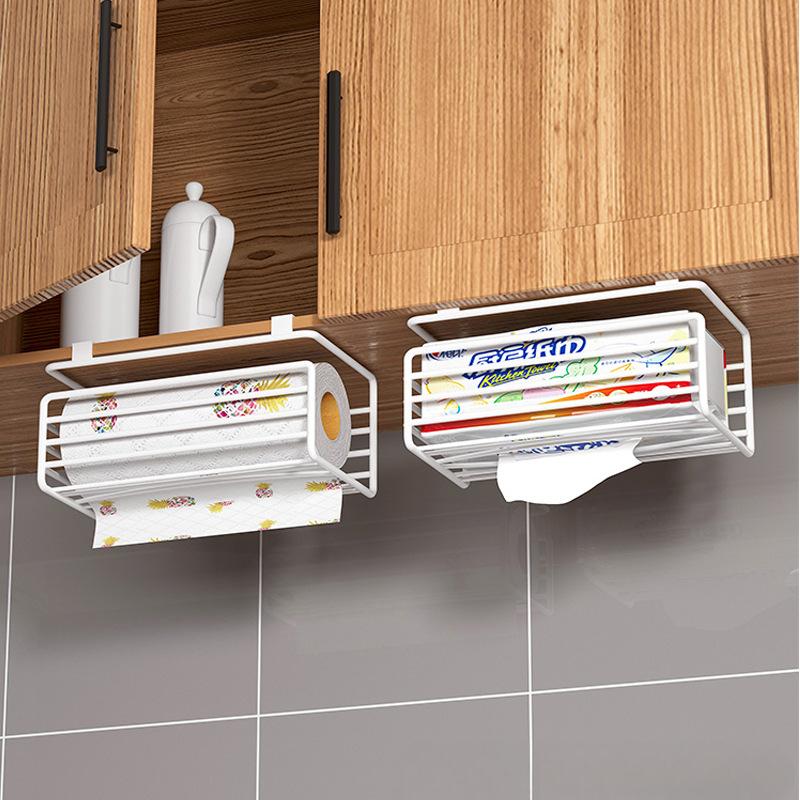 Pudełko na chusteczki Pod szafką Uchwyt na ręczniki papierowe Wielofunkcyjny Żelazny Mocny Nośny Stojak na ręczniki papierowe Biurko Akcesoria kuchenne