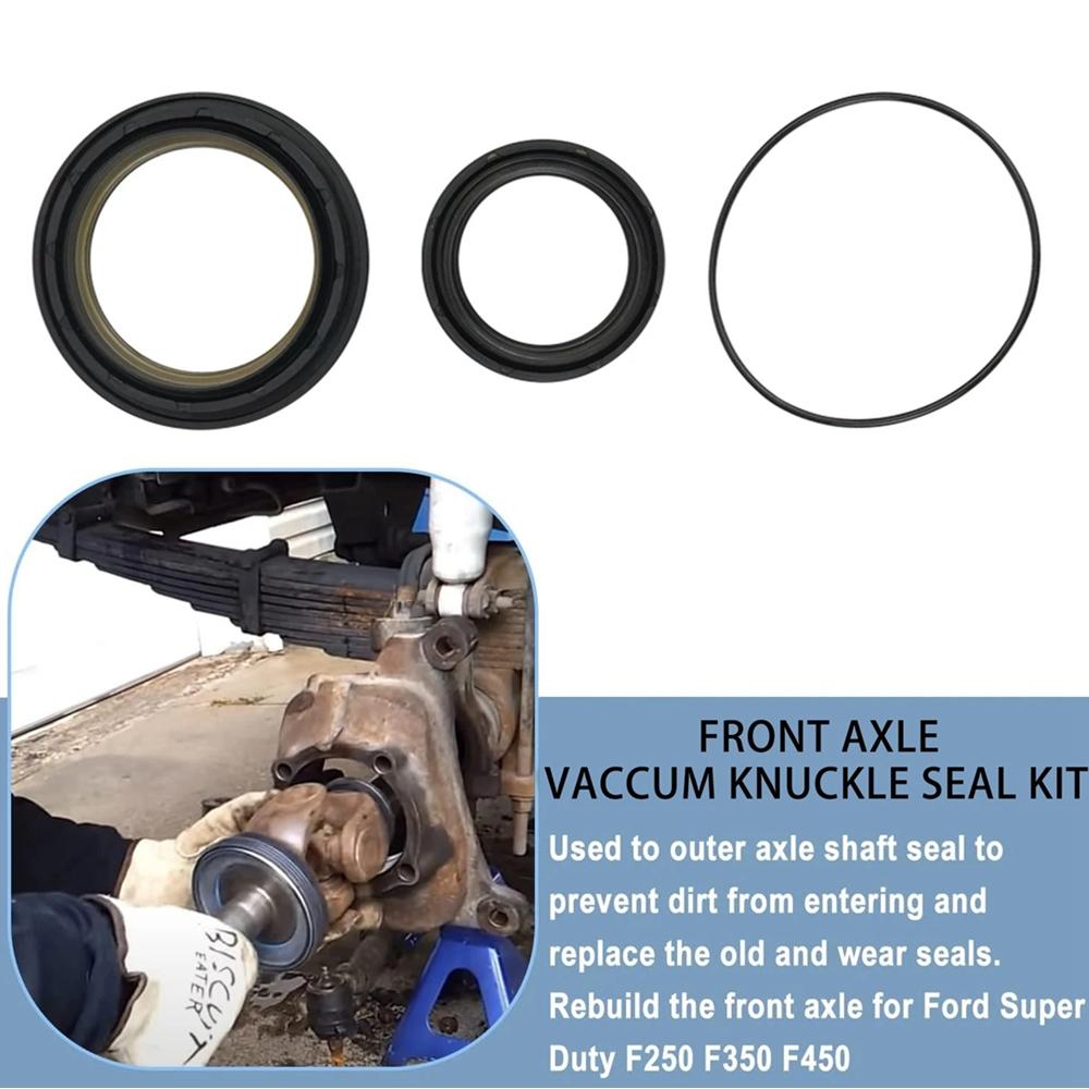 50381 41784-2 50491 Front Axle Vaccum Knuckle & Tube Seal Kit For 98-04 Ford Super Duty Excursion F550 F450 F350 F250 Dana 50 60