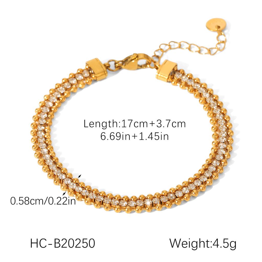 Round bead zircon chain tassel earrings, long style ear jewelry, light luxury high-end titanium steel accessories