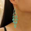 Ethnische Lange Acryl Wasser Tropfen Ohrringe für Frauen Retro Boho Gold Farbe Hohl Quaste Ohrringe Bijoux Femme Zubehör