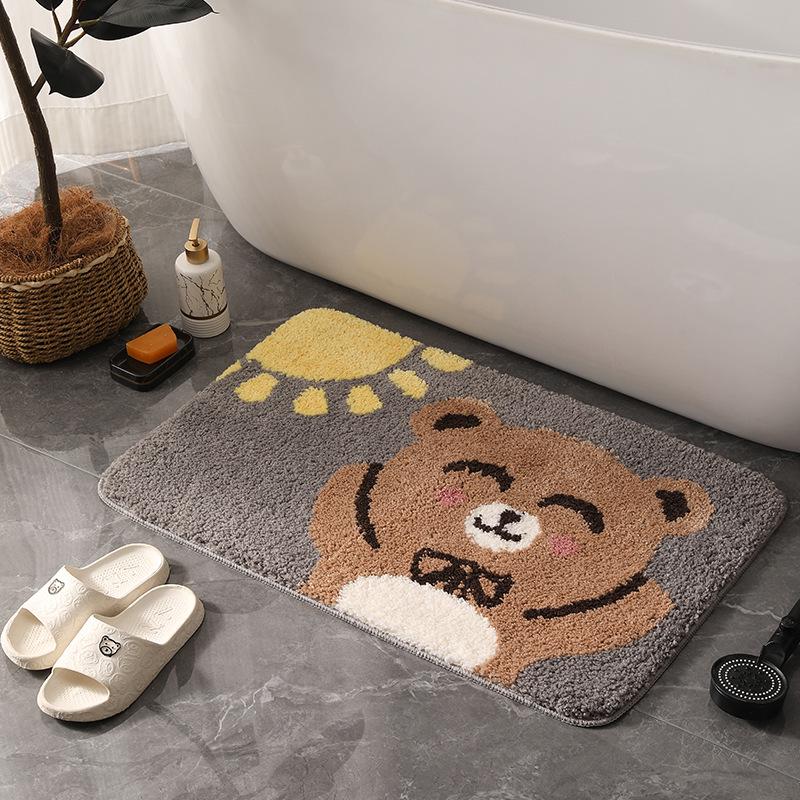 Cartoon Cat Head Absorbent Non-slip Bathroom Mat