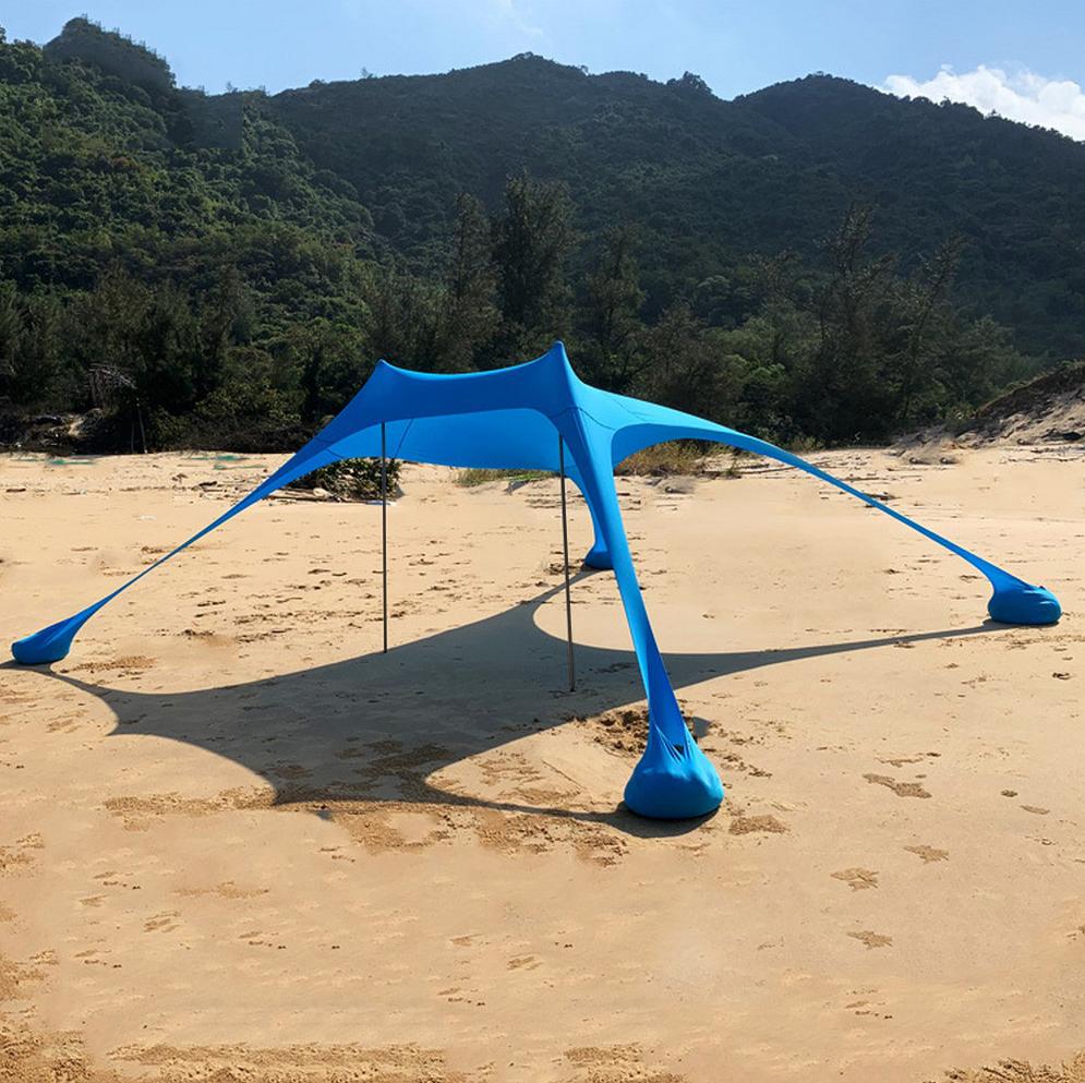 Velký plážový stanový přístřešek sluneční clona 2x2m sada stínění