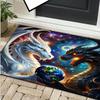 Epic Dragon Galaxy Rug for Modern Living Room Decor | Unique Cosmic Fantasy Art Carpet with Earth Motif Skid resistant carpet