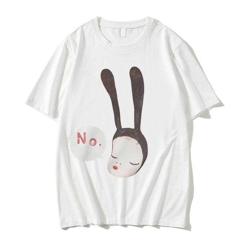 Summer Unisex Fashion Art Aesthetic Trend T-shirt Men's Casual T Shirts Yoshitomo Nara Bunny Girl No Graphic Tshirt