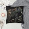 The Elephant Wild Life Square Pillowcase Polyester Linen Velvet Pattern Zip Throw Pillow Case Car Cushion Cover 45X45