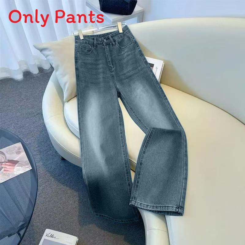 Denim Pants For Women With High Waist And Wide Leg For Casual Springwear