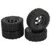 4WD Rubber Tires Aluminum Alloy Wheel Hub for WPL C14 C24 B14 B24 B16 B36 1 16 RC Car Upgrade PartBlack