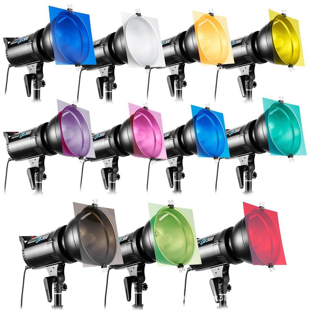 20-Color Camera Flash and Filter Set: 12-Color 30CM & 8-Color Temperature Filters