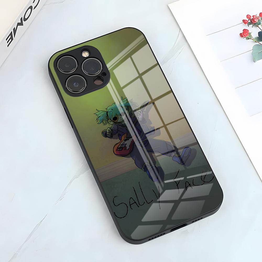 

S-Sally Face Phone Case For IPhone 17 Pro Max 15 Pro 16 14 Plus 12 13 Mini 11 Pro Shockproof Glass Cover iPhone15 ProMax