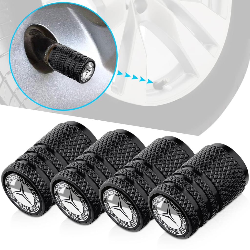 Tire Valve Stem Cap Mercedes Benz Metal Car Wheel Air