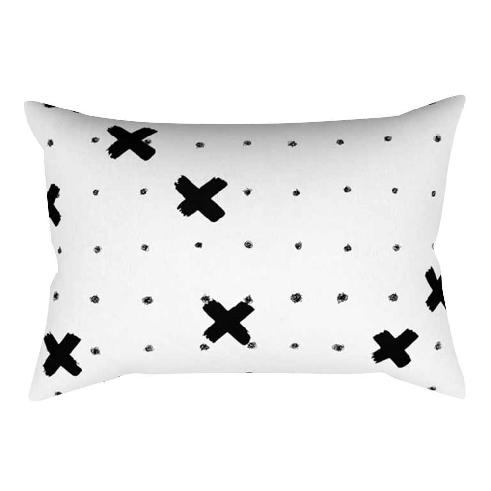 Classic Fashion Black and White Striped Geometric Rectangle Embrace Pillowcase Sofa Living Room Home Decor Cushion Cover