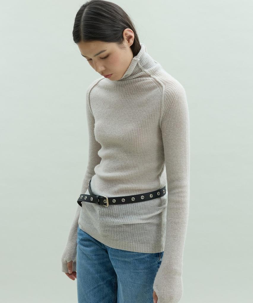 Diito Alpaca Ribbed Turtleneck [Grey]