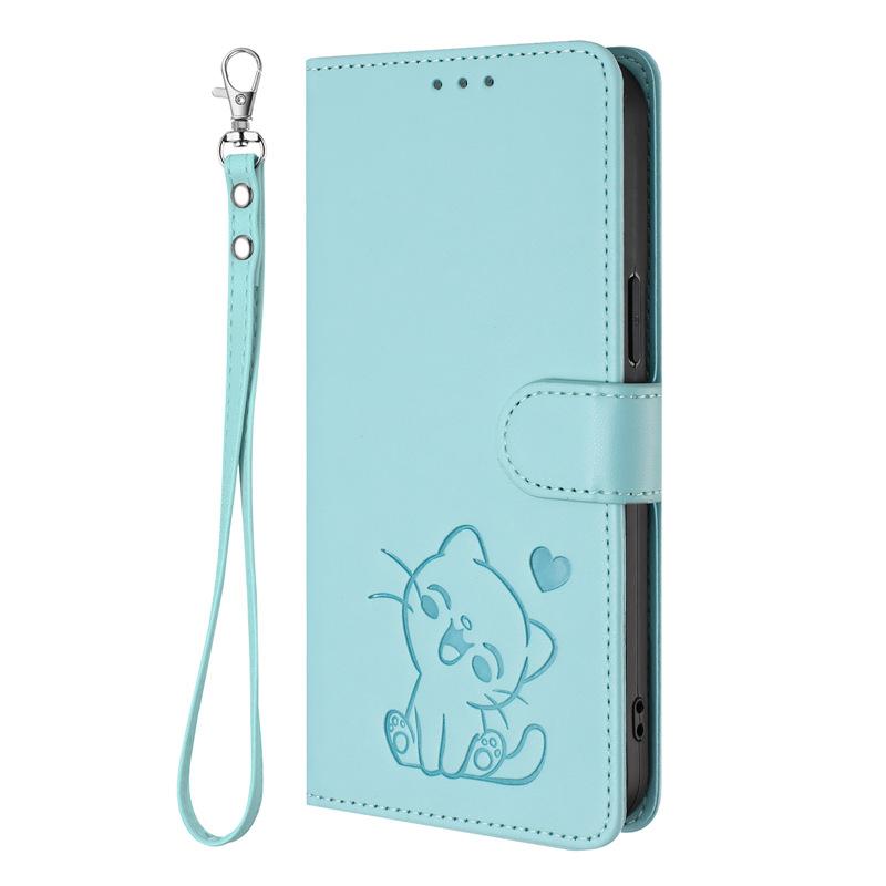 Applicable iPhone17promax iPhone leather case17AiR Heart-shaped cat flip cover card holder15Pro Protective Sleeve
