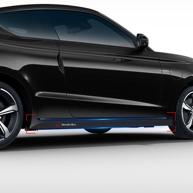 2 ks Karbonový Samolepka na Prah Dveří Auta Ochranná Lišta Proti Poškrábání Samolepka pro Úpravu Pro Mercedes Benz GLE GLC A B C E Třídy W176 W246 W205 W213 AMG