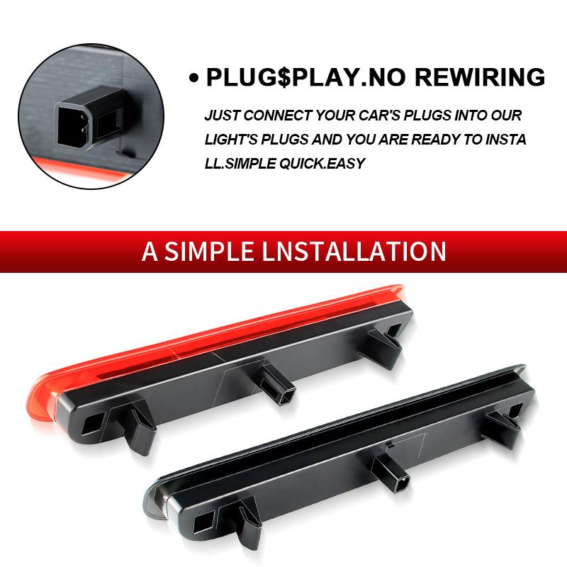 1PC Red LED 12V Car 3rd Brake Light Rear Tail Center High Mount Stop Lamp For PEUGEOT BOXER/CITROEN RELAY/FIAT DUCATO 2007-2026