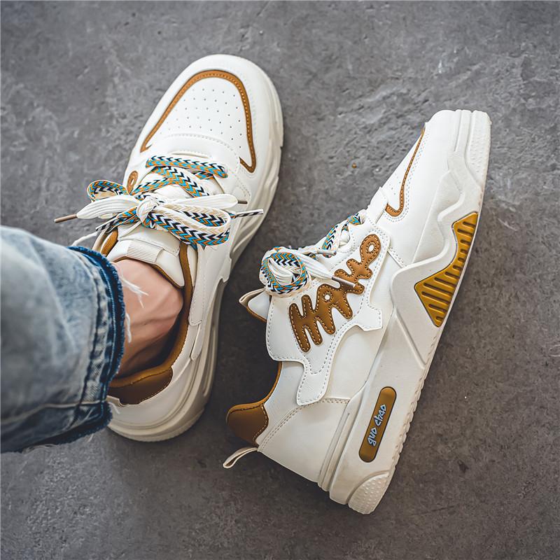 Fashion Men’s Vulcanized Shoes New White Chunky Walking Sneakers Men Korea Student Basketball Shoes Male Canvas Casual Shoes