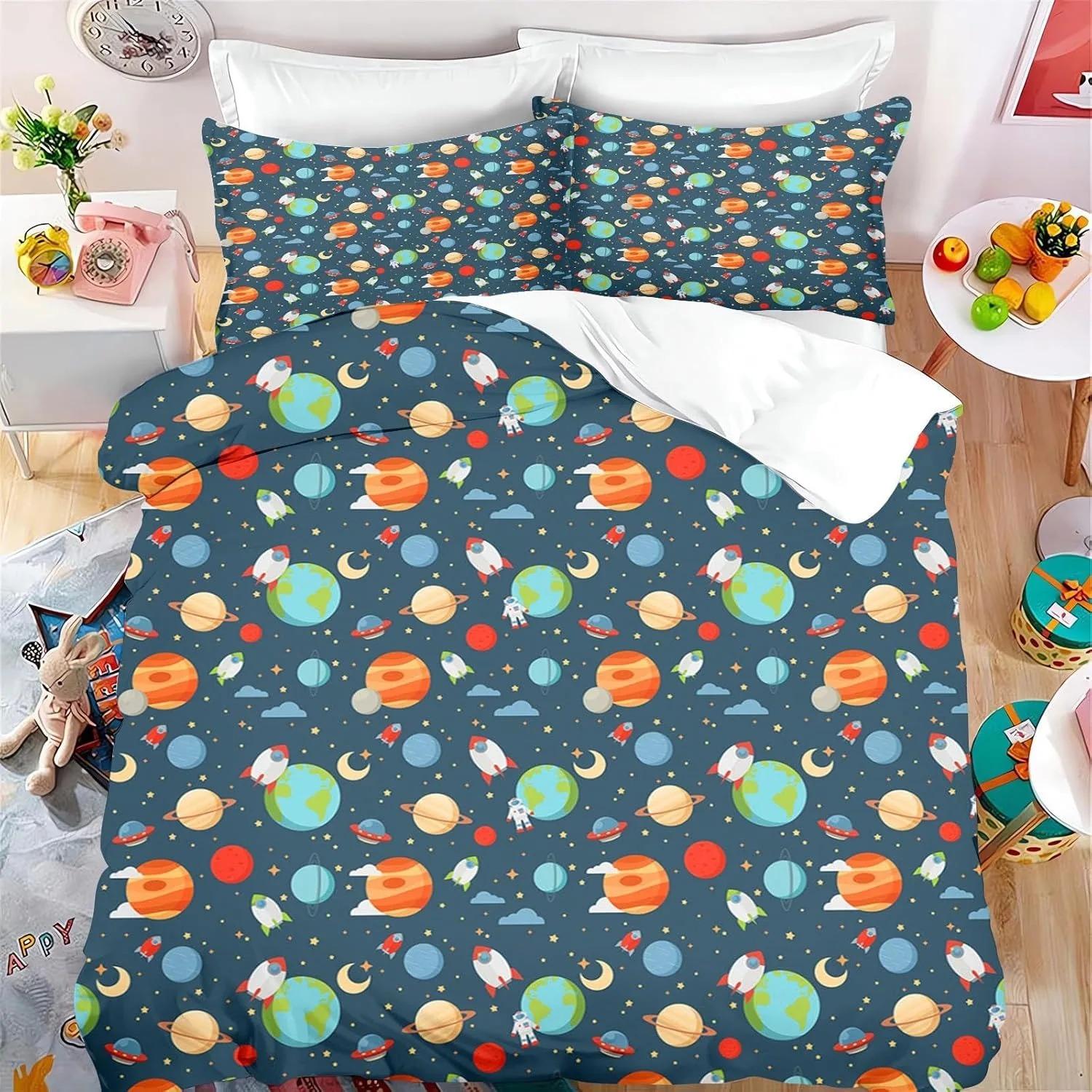 

Детский Подростковый Постельный Комплект Планеты Звезды Космос Пододеяльник Вселенная Детское Постельное Белье Серия Галактика Вселенная Звезда Прозрачный Пододеяльник cot size70x130cm2pc