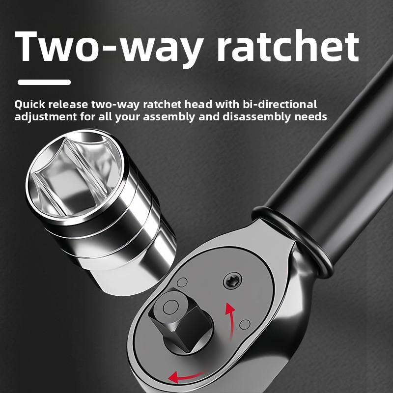 1/4  1/2 Torque Wrench with Adjustable Fast Torque and 72 Teeth Bi-directional Precision Ratchet More Suitable for Narrow Spaces