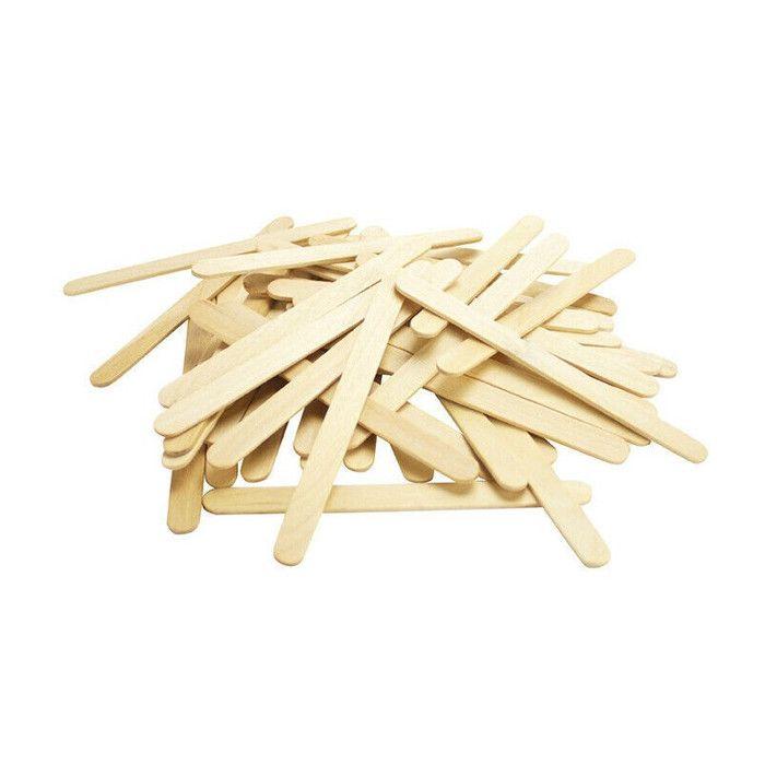 Bâtonnets - Bois - 11,4 cm de longueur - Loisirs créatifs - Sachet de 50 pièces