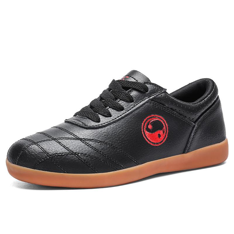 Shoes Soft Leather Tai Chi Shoes Men's and Women's Martial Arts Shoes Non-slip Tai Chi Kung Fu Sneakers