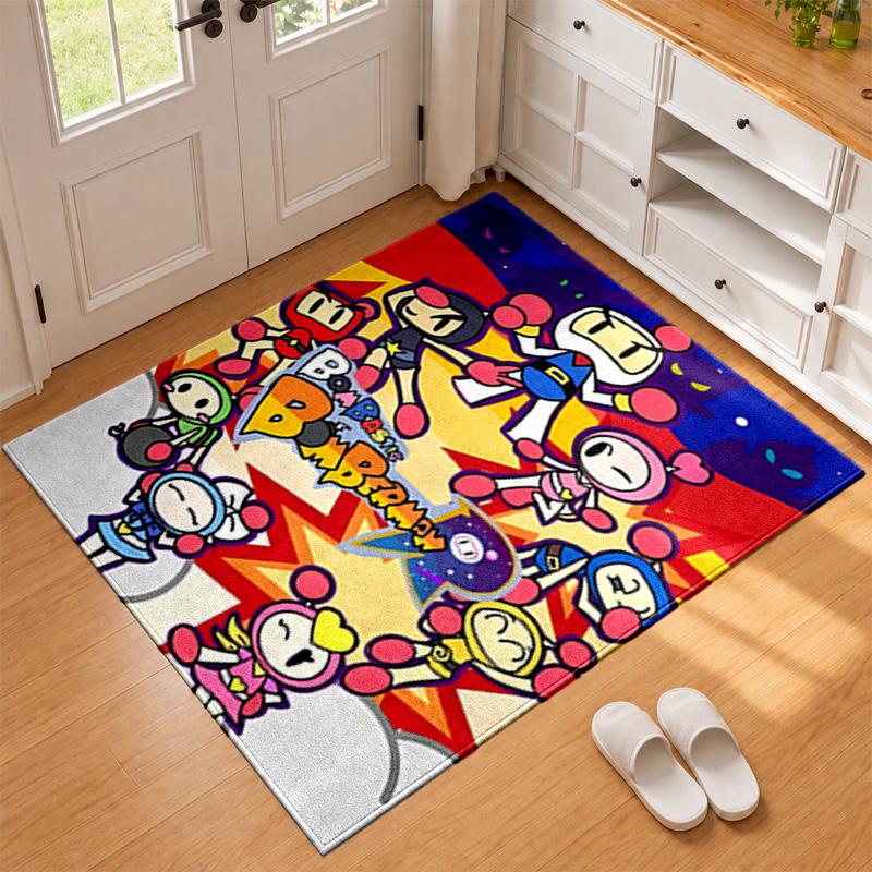 Bomberman Carpet Door Mat for Living Room or Bedroom Protective Mat Under Chair Office Decoration Christmas Gift Birthday Present