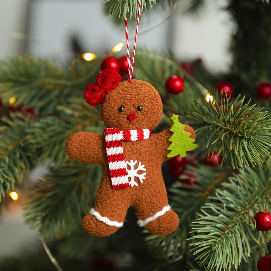 3pcs Christmas Gingerbread Man Xmas Tree Decorative Pendants New Year Gift Hanging Ornaments Christmas Tree Decorations Drops
