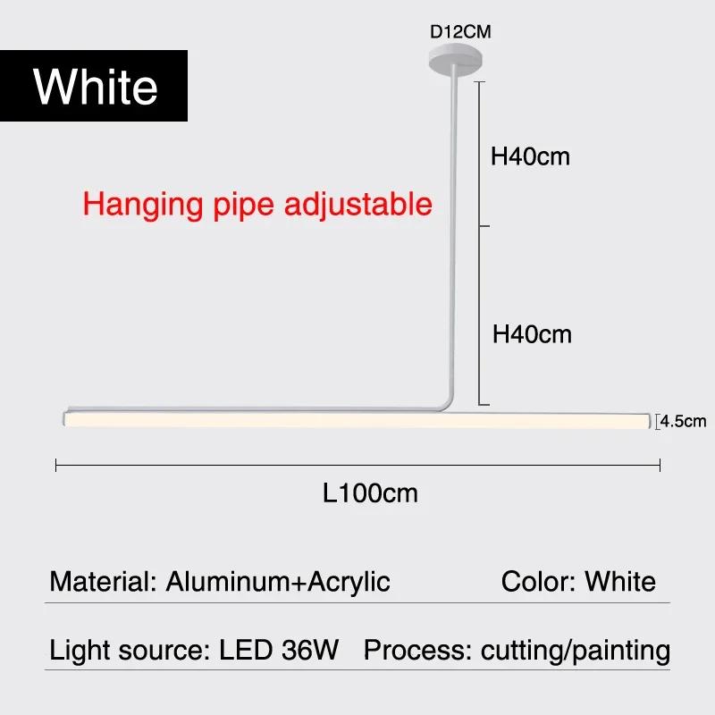 Modern minimalist restaurant pendant light Nordic luxury long tube light dining table creative counter long glossy attic light